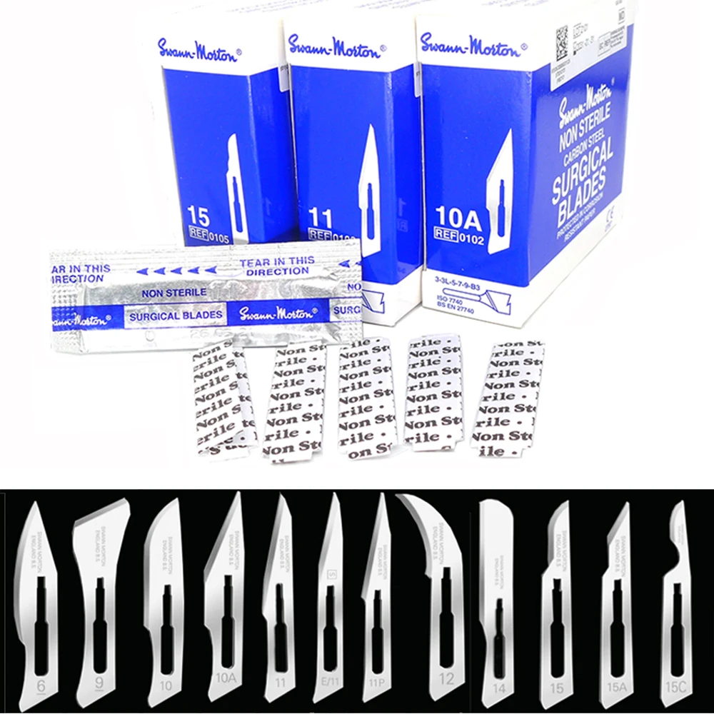 10Pcs Swann Lama Chirurgica Per Bisturi In Acciaio Al Carbonio Swann 11/15/12D Doppio Bordo Per Pellicola Per Cellulare Riparazione Pcb Strumenti Di T