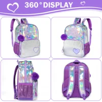 Backpack for Girls School Backpacks for Kids  Bookbag for Elementary Kindergarten Students Travel Bag with Lunchbox and Penbag 4