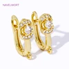 Fashion 18K Gold Plated Inlaid Zircon Shvenzy Earring Fixtures,Brass Earring Hooks Fasteners For DIY Jewelry Making Accessories 6
