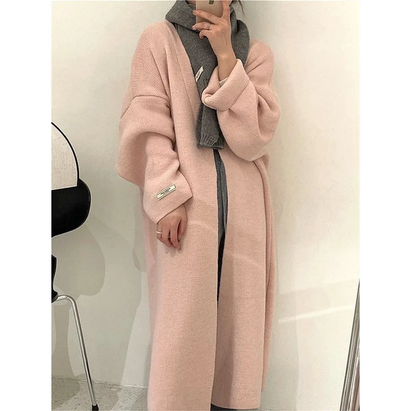 

Idle Style Thick Long Knitted Cardigan Sweaters Plus Size Women'S Clothing