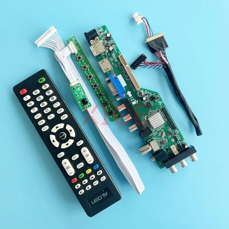

For LTN156KT02-101/301/C01 LCD Driver Card Laptop Display DVB Digital Signal USB+DHMI+VGA+2AV 40-Pin LVDS DIY Kit 1600*900 15.6"