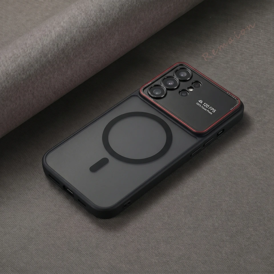 Magnetic Luxury Phone Case with Matte Finish and Camera Protector Cover