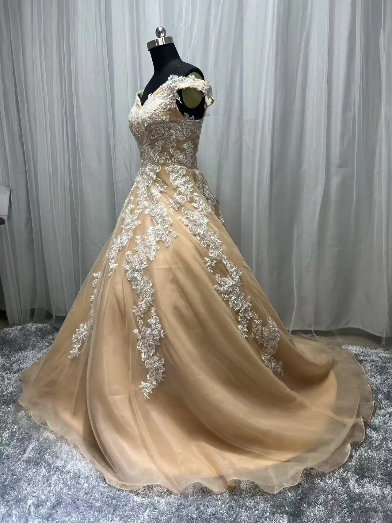 Champagne Wedding Short Dresses 2018 Short Emma Dress-vintage Lace