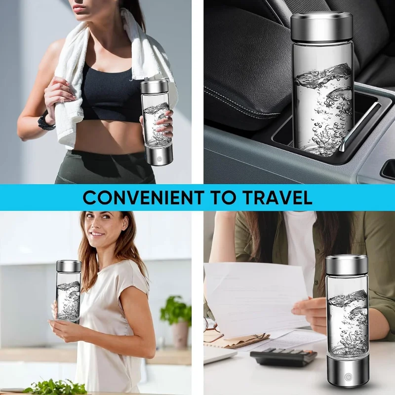 ONE NATURE 2024 Hydrogen Water Bottle Generator - Portable Rechargeable Ionizer With SPE/PEM Tech, 3-Minute Electrolysis, Type-C Charging