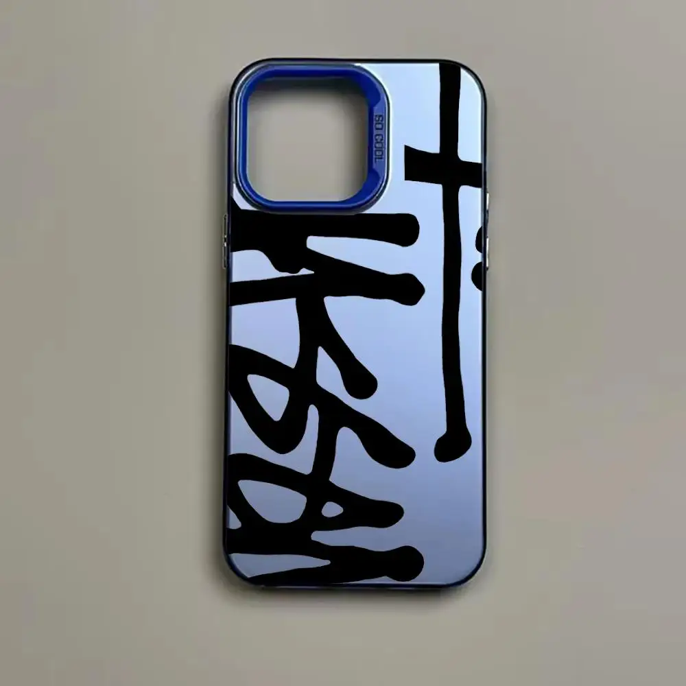 Die abstrakte Kunst in der schwarzen Schriftart ist für iPhone 17, 16, 15, 14, 13, 12, 11, Pro Max, stoßfest und gegen Fingerabdrücke geeignet – Detail 13
