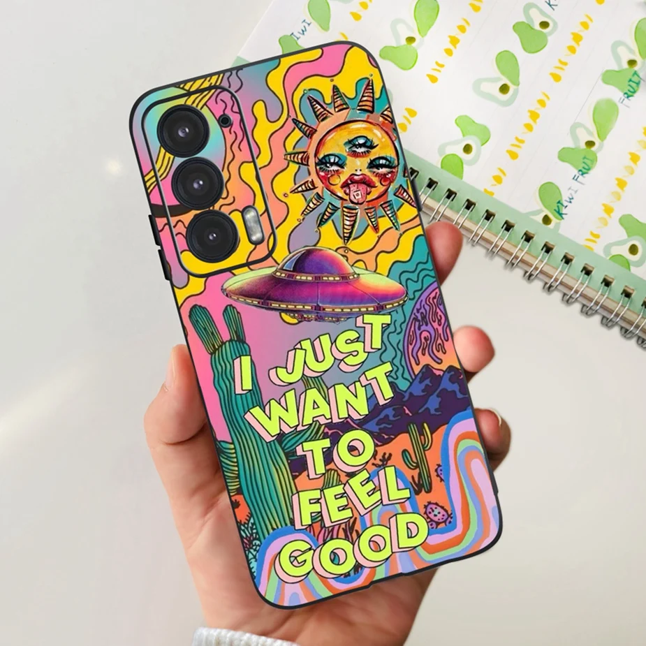 Fashionable Painted Silicone Phone Case for Motorola Moto Edge 20 Series