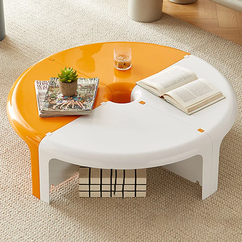 

Modern Luxury Coffee Table Hardcover Round Simple Regale Large Side Table Aesthetic High Stolik Kawowy Living Room Accessories