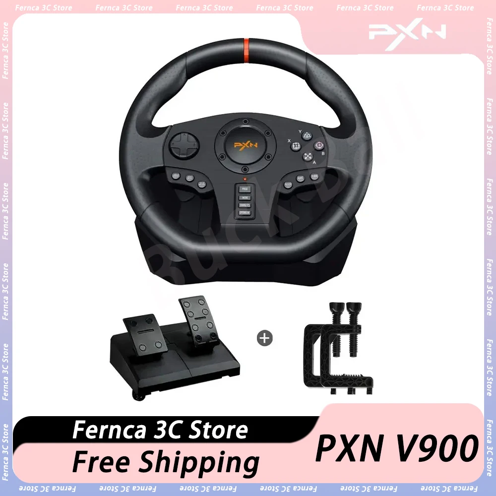 

PXN V900 Gaming Steering Wheel Racing Wheel Simracing 6 IN 1 For PS4 PS3 Xbox one/ Xbox Series S&X Nintendo Switch Windows PC