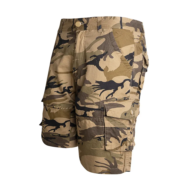 2024 New Camouflage Casual Shorts Men Tactical Camo Cargo Short Pants Military Gym Running Hiking Short Sets Streetwear
