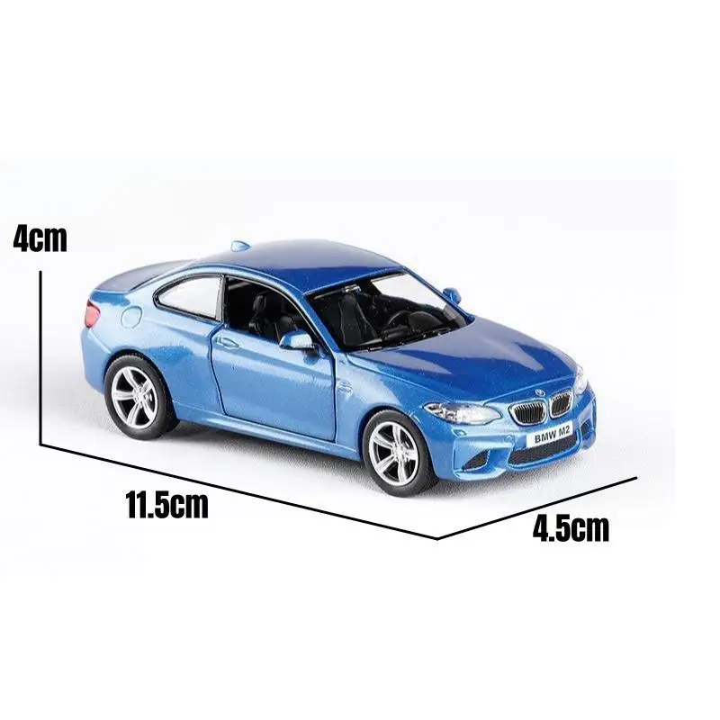 1/36 BMW M2 Sedan Toy Car For Children RMZ City Diecast Vehicle Miniature Model Pull Back Doors Openable Collection Gift For Kid 6