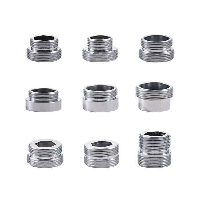 Víz Csaptelepcsatlakozó M16 - M22 Szál Csatlakozó Fém Ezüst Konverziós Buborékos Konyhai Fürdőszoba Javító Adapter