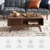 Coffee Table with Storage, Mid Century Modern, Farmhouse Wood Coffee Table for Living Room Fluted (Walnut) 6