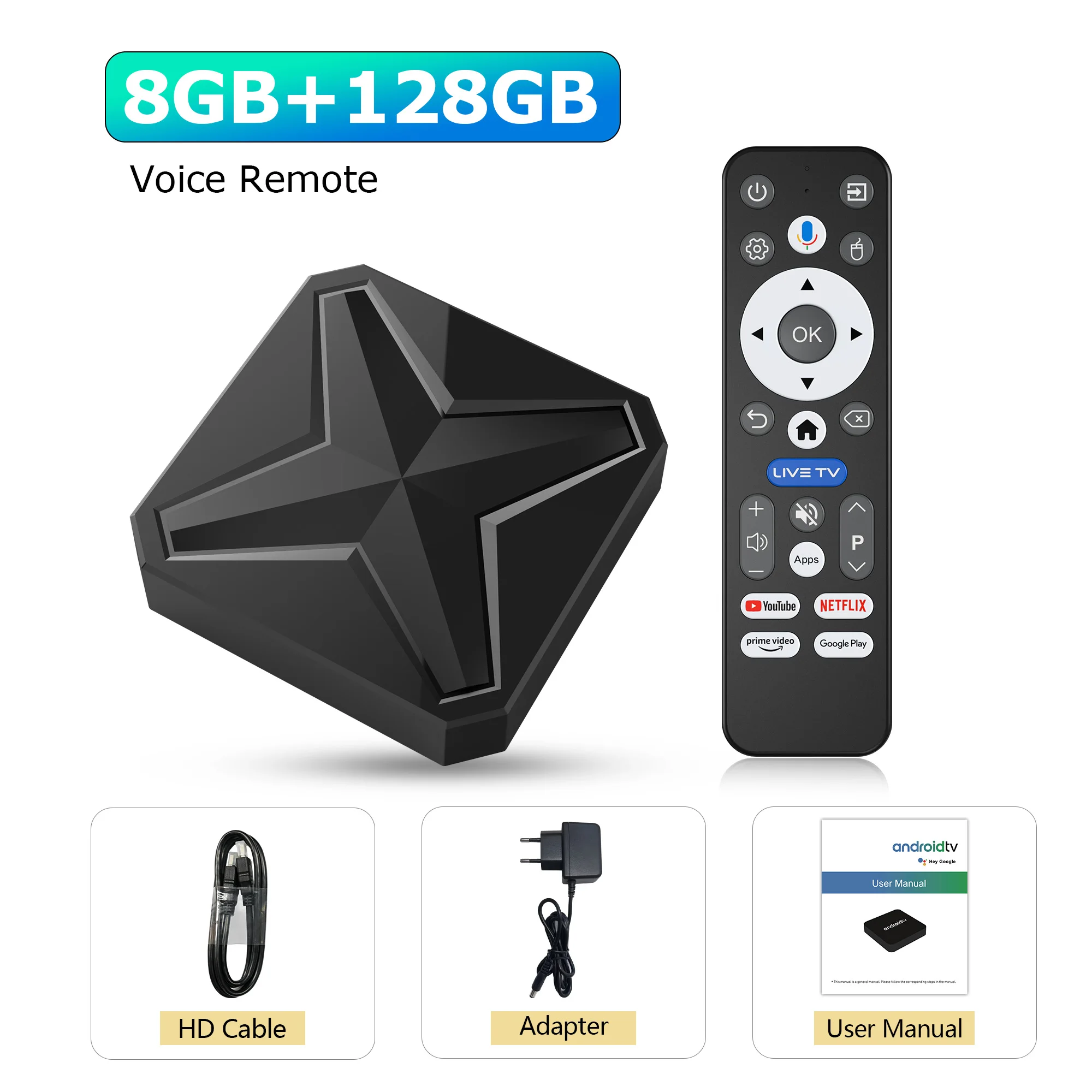 2025 Smart TV Box Q1mini+ Android 16 Ram 8GB Rom 128GB Streaming Media Player Bluetooth5.4 2.4G/5G Wifi Google Voice Set Top Box