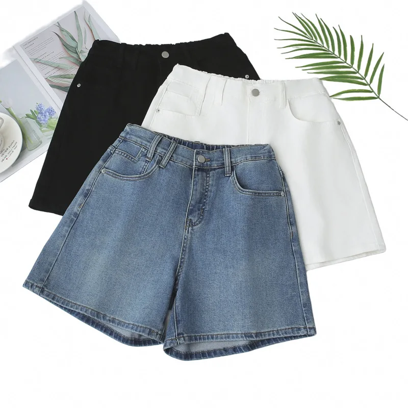 100KG Summer Jeans New Simple Casual Denim Shorts Plus Size Women's Hot Pants 5333