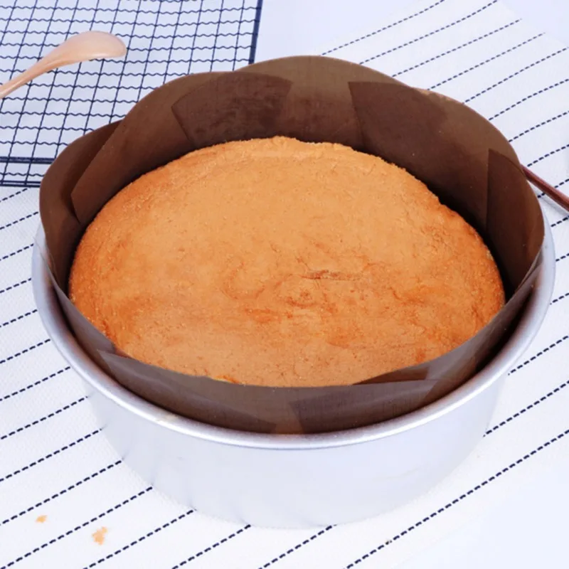 Cake Baking Tools Easy To Use Mold Cake Mat Tin Liner Non-stick for Baking Pan Sheet 6 Inch 8Inch Khaki Round Mats silicone baking mat