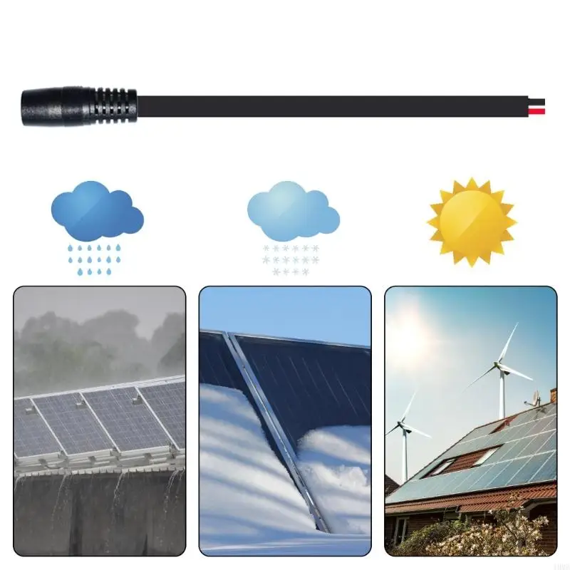 J0MB 30cm DC7.9mmx0.9mm Power Supply Cable 7909 Female Connector to Bare End 16AWG for Solar Cell and Electronics Black