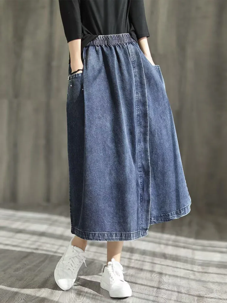 Amax LuluE Nouveauté Printemps 2024 : Jupes en Jean Amples Vintage pour Femme, Mode Streetwear, Vêtements de Luxe Classiques et Décontractés Style Harajuku