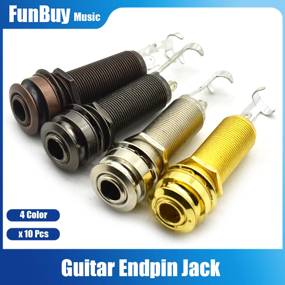 CYLINDER Guitar EQ Pickup Endpin Output Jack Nickel Strap Lock Chrome 4 Color Choose 10PCS