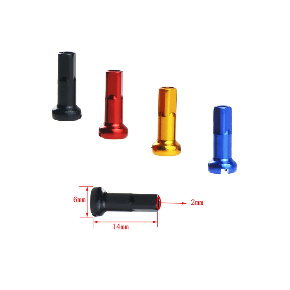 Metal Mountain Bike Wheel Spoke Nipples 60pcs Replacement for 14G 2mm Spokes MTB Mountain Bicycle Parts Accessories