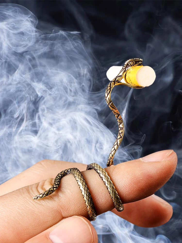 New Cool Snake-shaped Cigarette Holder Ring With Personalized Thick  Cigarette Support For Smokers, Portable Design