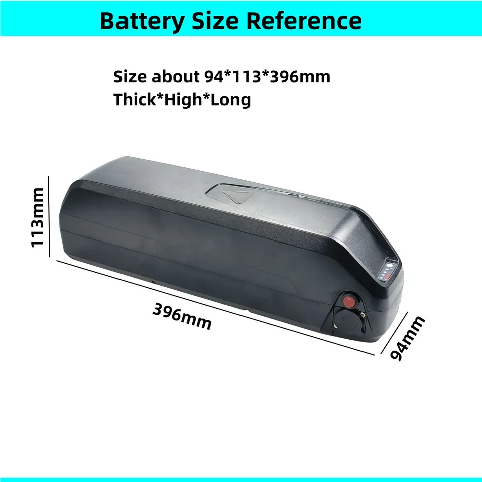 Batteria Litio Per E-Bike 36V 48V 52V – Capacità 7,8Ah A 20Ah Con Porta A 5 Fori, Serratura Antifurto - 4
