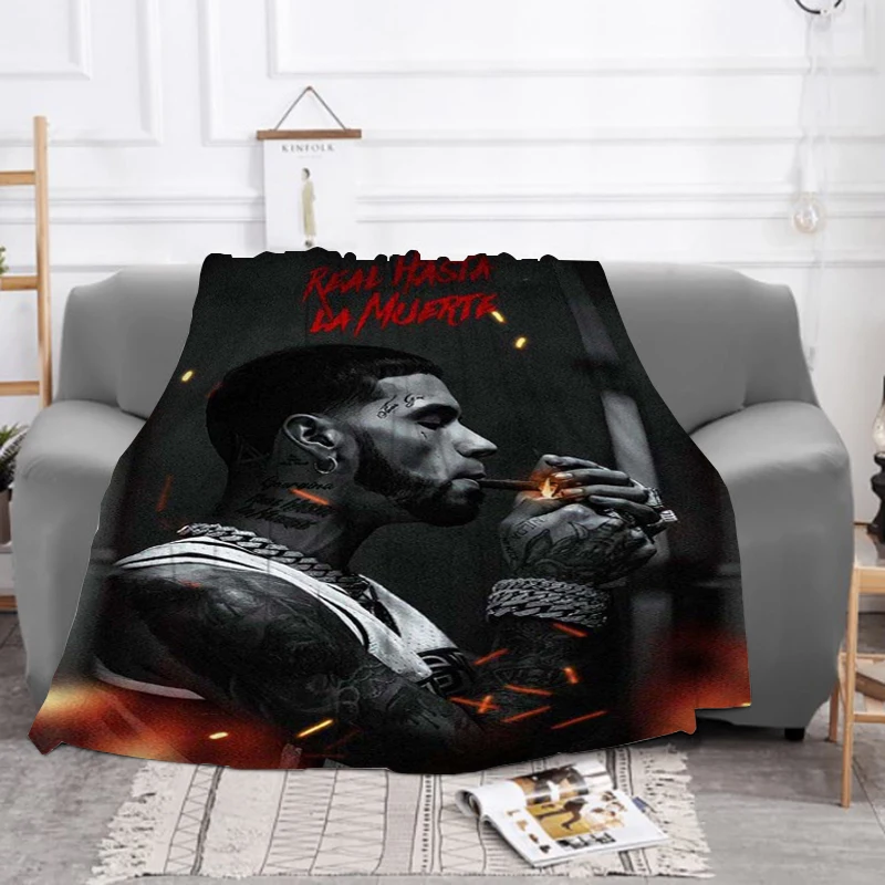 Anuel AA Blanket Fleece Blankets and Bedspreads Plush Bedspread on the Bed Microfiber Bedding Furry Throw Knee Throws Sofa Plaid 3