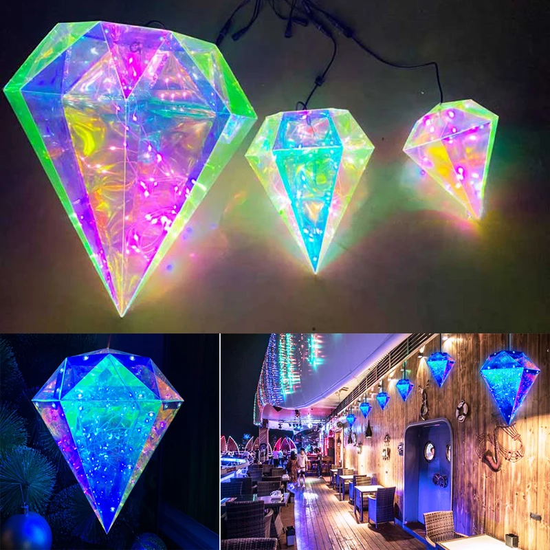Event Party Supplies Iridescent Diamond Wall Hanging Decoration Wedding Gift Light Pendant Outdoor Background Christmas Decor 2