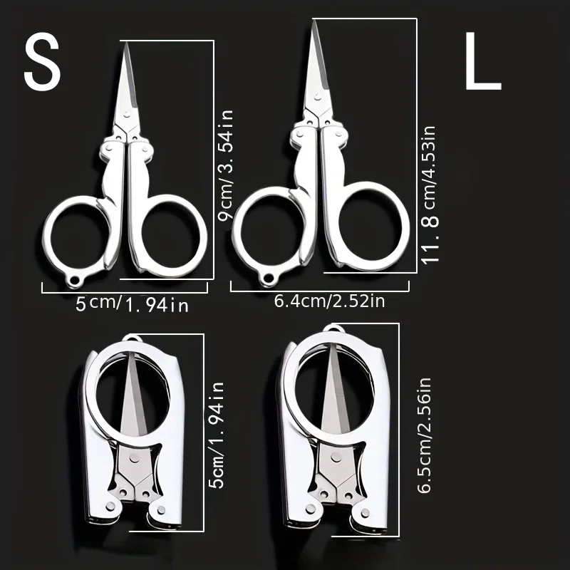 Stainless Steel Foldable 1/3pcs For Travel Emergencies Tailor Scissors Scissors Mini Portable Pocket Scissors