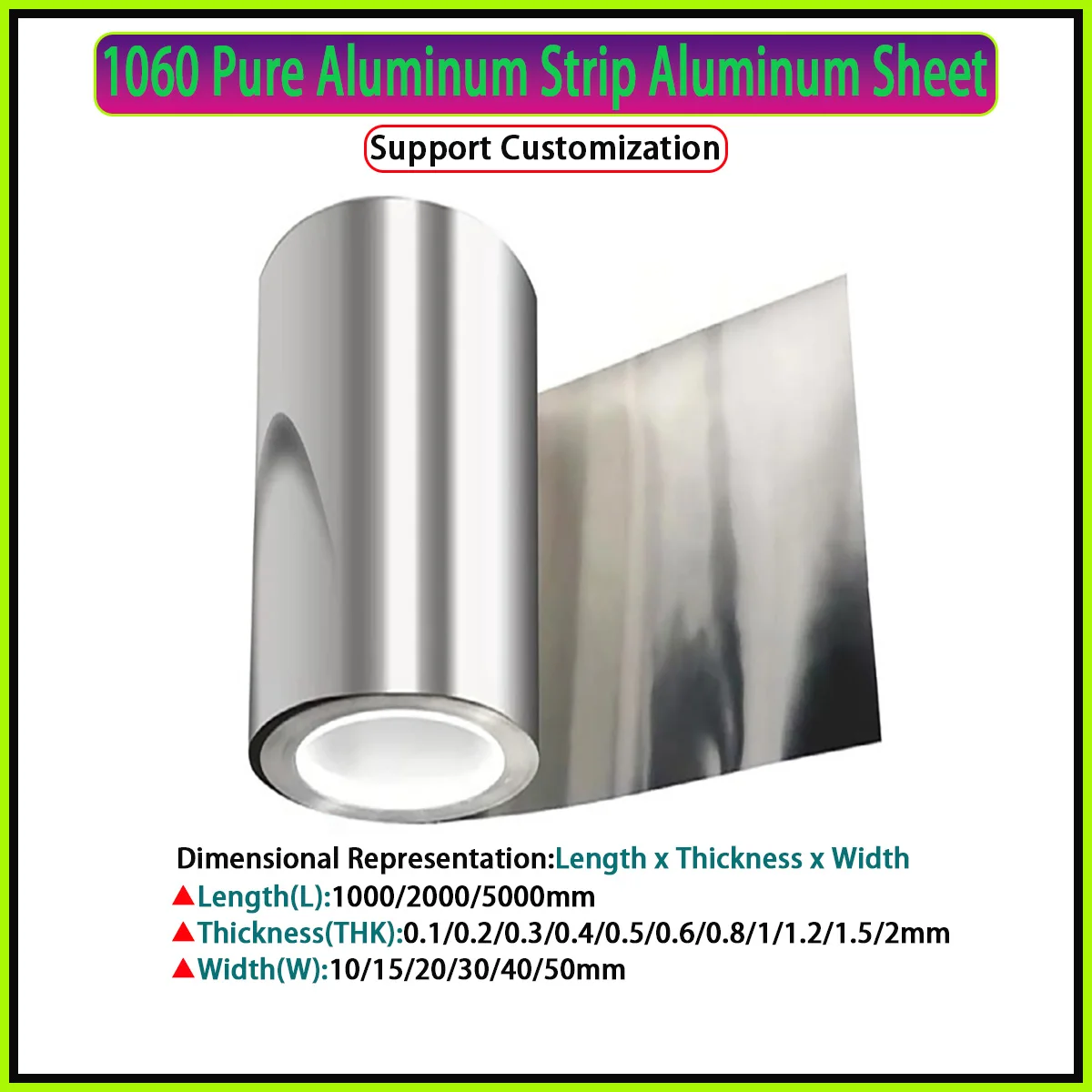 AL1060 Aluminum Strip Aluminium Foil Thin Sheet Plate Thk:0.1/0.2/0.3/0 ...