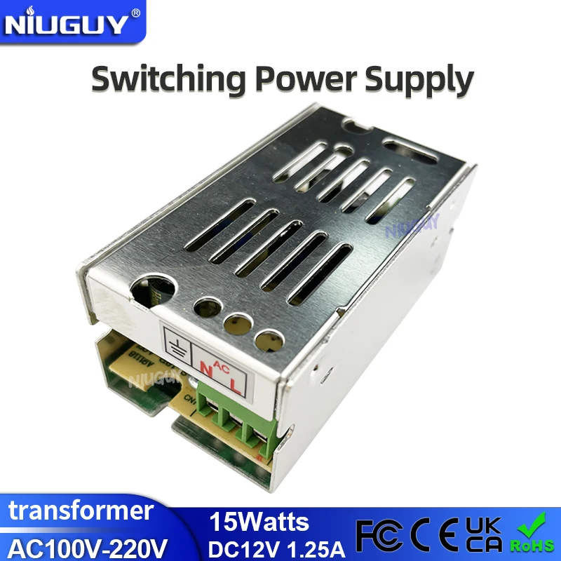 Mini Size LED Switching Power Supply 12V 1.25A 15W Lighting Transformer Power Adapter AC110V-220V to DC12V Led Driver G4 MR11