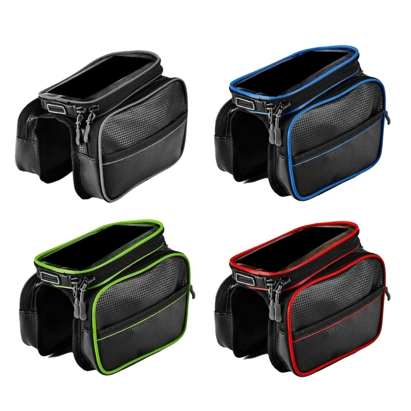 

Bike Phone Mount Holder Handlebar Bag Mountain Bike Front Top Tube Pannier D5QD