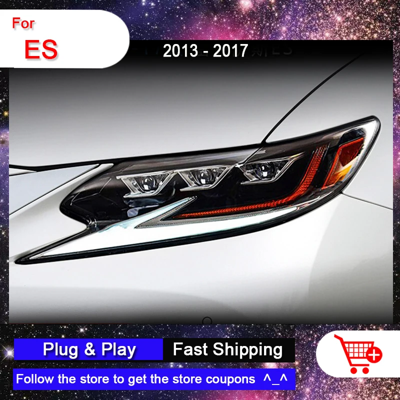 렉서스 ES 2013-2017 ES용 자동차 헤드라이트, 모든 LED DRL 신호등, 듀얼 LED 렌즈, 자동차 액세서리, ES200, ES260, ES250, ES300, ES350