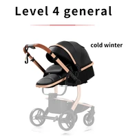 Poussette de luxe 3 en 1, système de voyage, landau réversible, nacelle pour nouveau-né, poussette pliable, landau pour nourrisson, poussette haute, cuir PU imperméable, porte-bébé amovible, frein à une touche, pliage compact, fenêtre en maille, panier de rangement 2