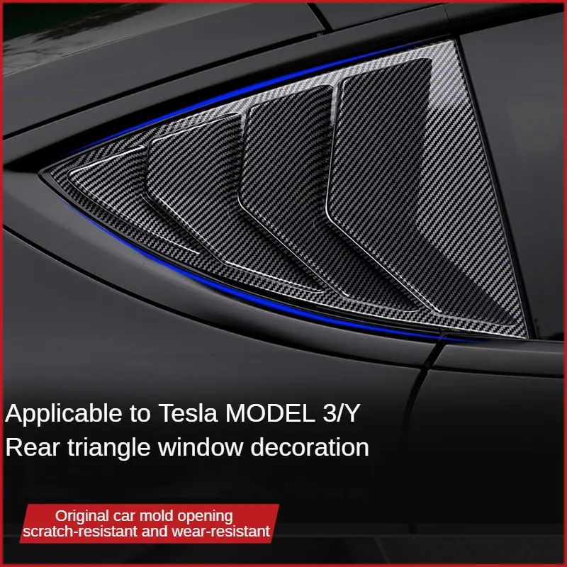 

Жалюзи для Tesla Model 3/Y, декоративные наклейки на окна, задний треугольный спойлер на окно, жалюзи, запчасти для спортивных модификаций 2022