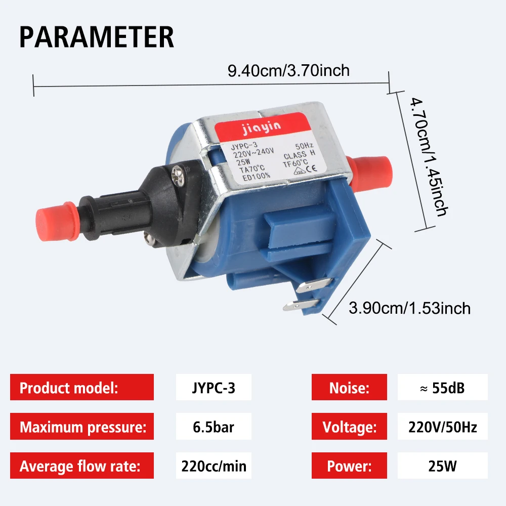 Water Pump Accessories Electromagnetic Solenoid Pump Pumping Valve For Steam Hanging And Ironing Machine Electromagnetic Pump 25W 50Hz Pump Valve Fittings Suction JYPC-3