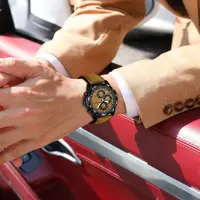 POEDAGAR luxe haut hommes montre-bracelet Quartz Original en cuir hommes montres Date chronographe étanche lumineux homme montre mâle + boîte 6
