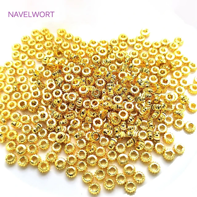 5mm Gold Plated Heart Beads Spacer Beads For DIY Handmade Bracelet Necklace  Making Accessories Wholesale - AliExpress