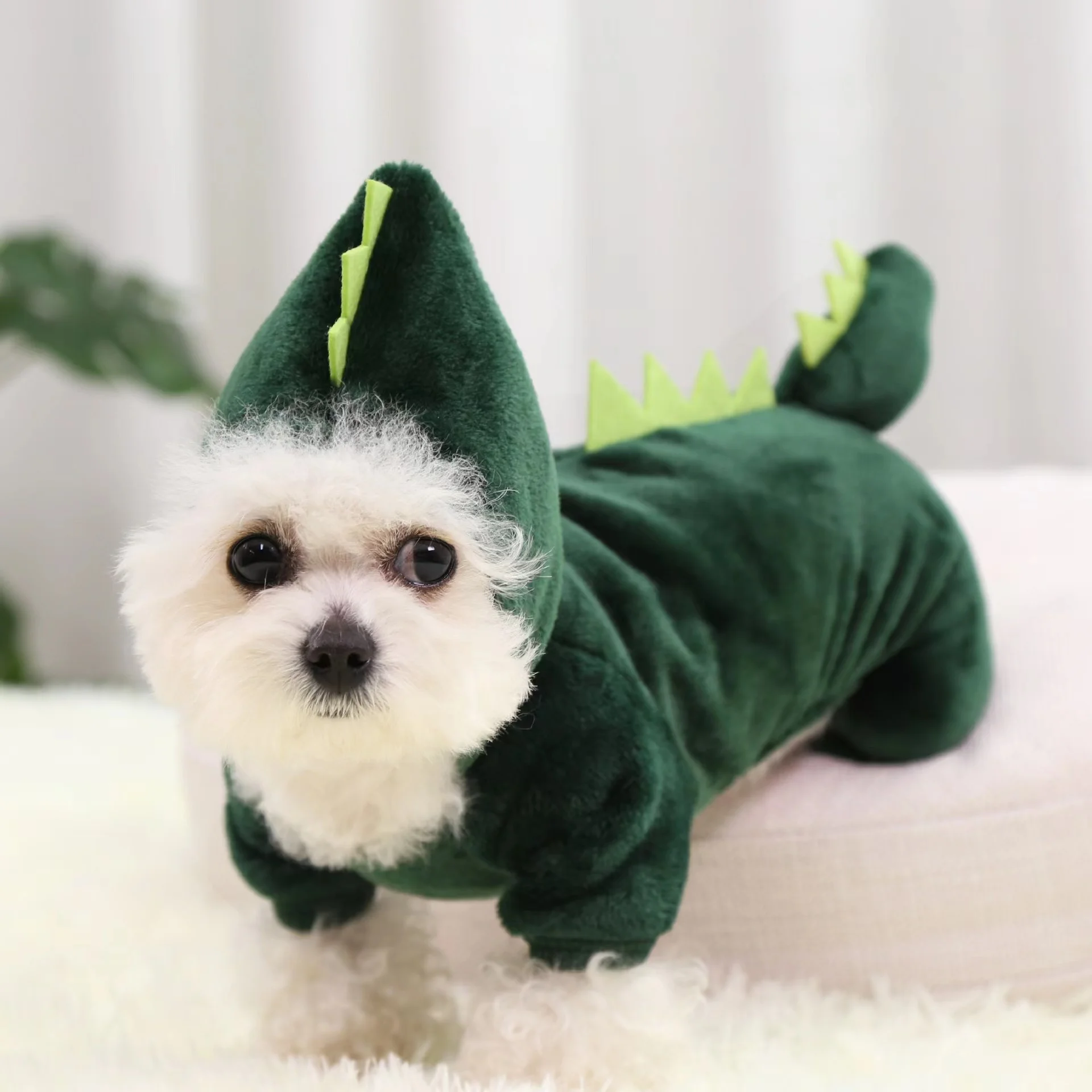 

Pet Cat Clothes Puppy Dog Cat Funny Dinosaur Costume Winter Warm Plush Cat Coat Fleece Hoodies Sweater Small Dog Kitten Clothing