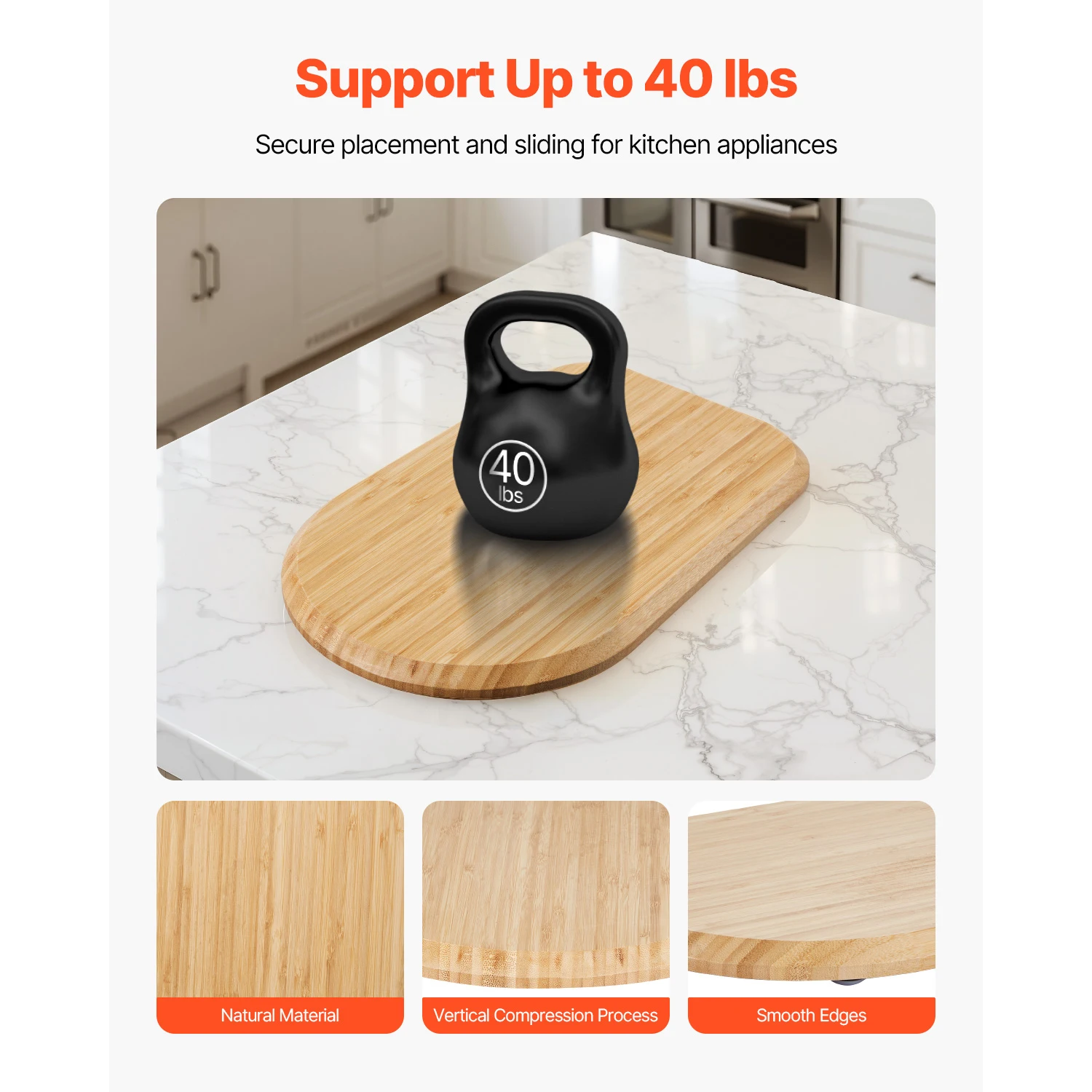 SucceBuy 2 Size Kitchen Appliance Sliding Tray fit Tilt Head 4.5-8Qt Mixer Rolling Tray for Countertop Blender Storage