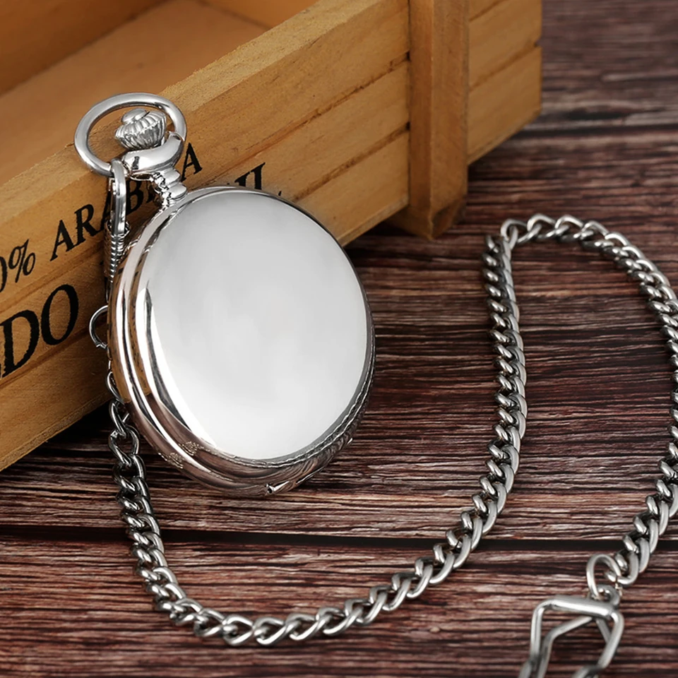 Orologio Cipolla Uomo Orologio Da Tasca Classico - Quadrante In Conchiglia, Quarzo Giapponese, Doppia Catena Orologi Da Taschino In Legno - Foto 11