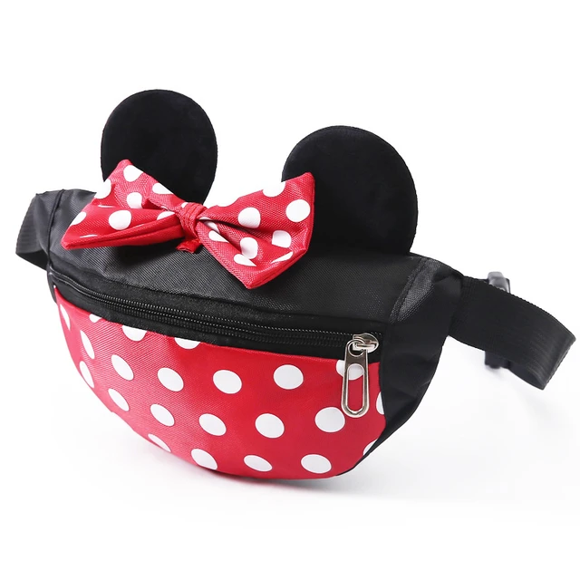 Disney-riñonera de Minnie Mouse para niña y hombre, bolsa de cinturón de  Mickey, bolsa de plátano, regalo