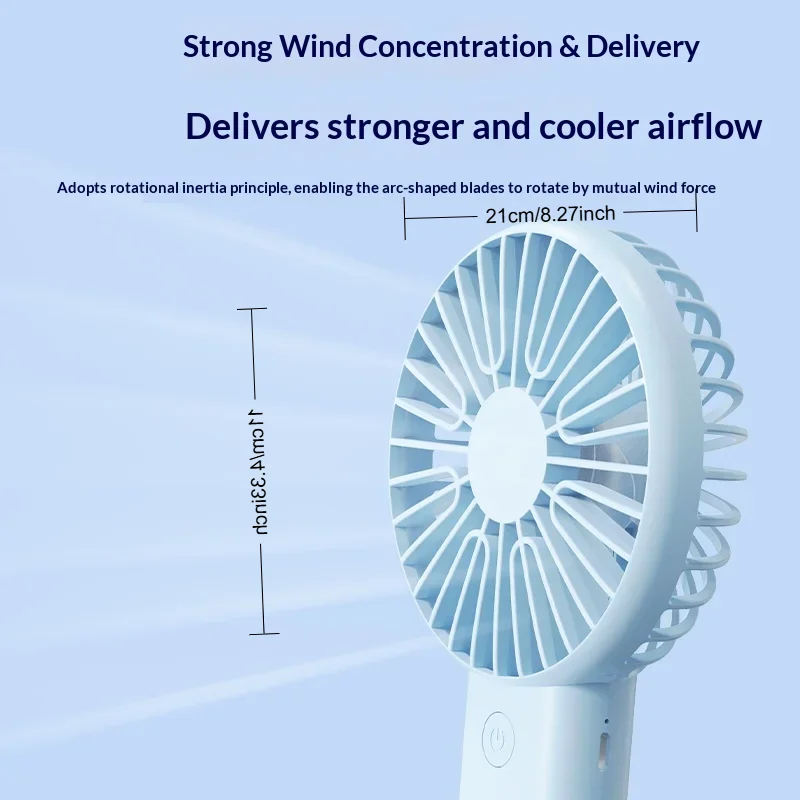 Compact 3-in-1 Portable USB Rechargeable Fan with Stand