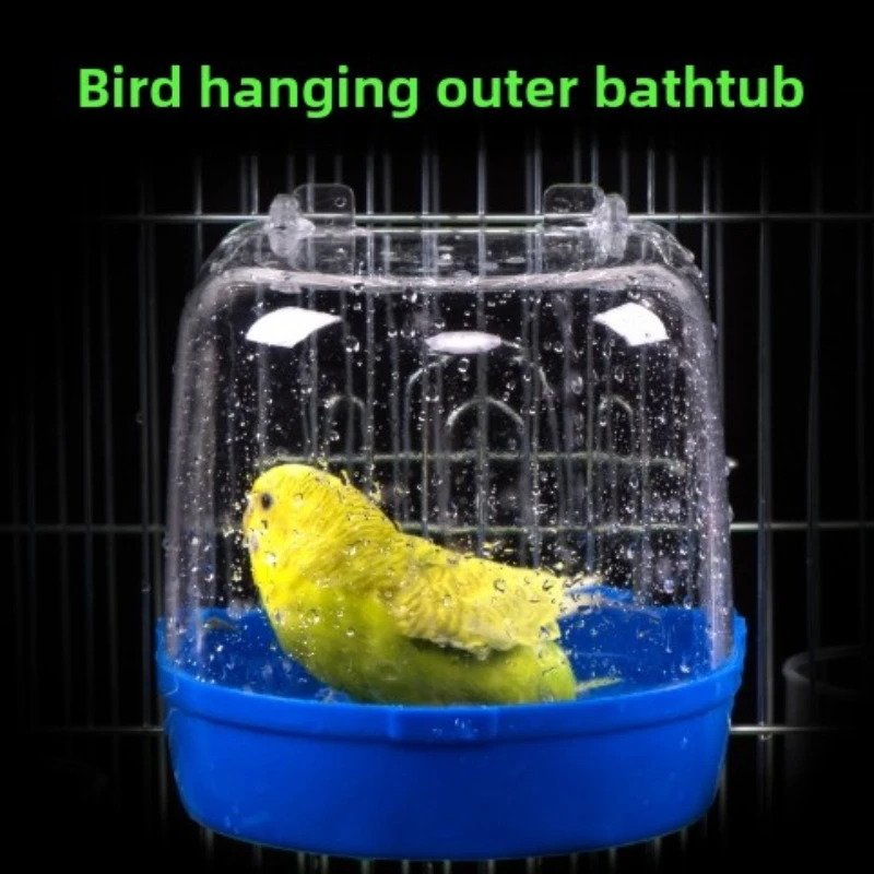 1pc transparent hanging bird hanging bathtub, parrot cage bird bathtub, clear view bird cage accessories, bird bath products