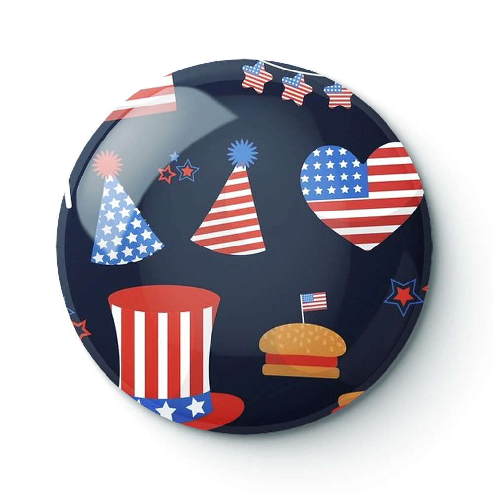 

4TH OF JULY 168 Buttons Brooches Pin Jewelry Accessory Customize Brooch Fashion Lapel Badges