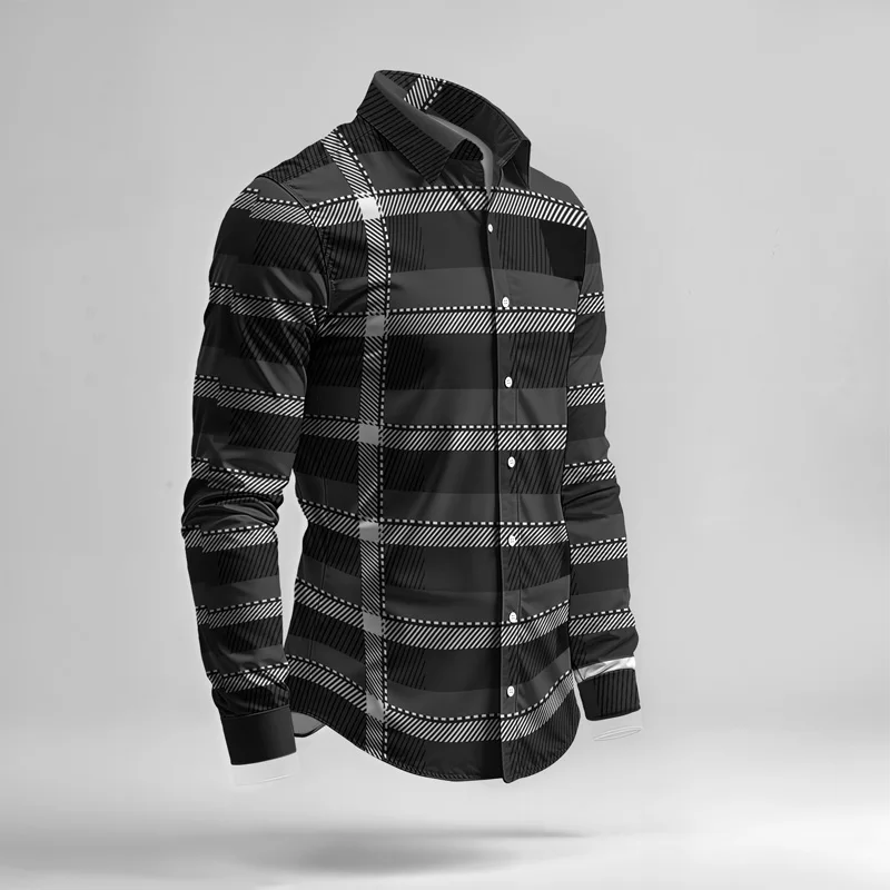 Set di camicie da uomo primavera estate 2025, stampate, alla moda, semplici, in due pezzi, a maniche lunghe, stile urbano di alta qualità_voghion.com