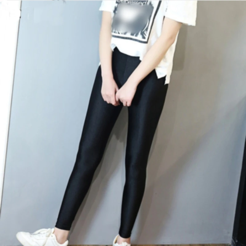 Women Seamless Leggings Elastic Slim Fit Tight Pants Female Solid Color Thin Style Workout Cropped Pants Sexy For Ladies 2