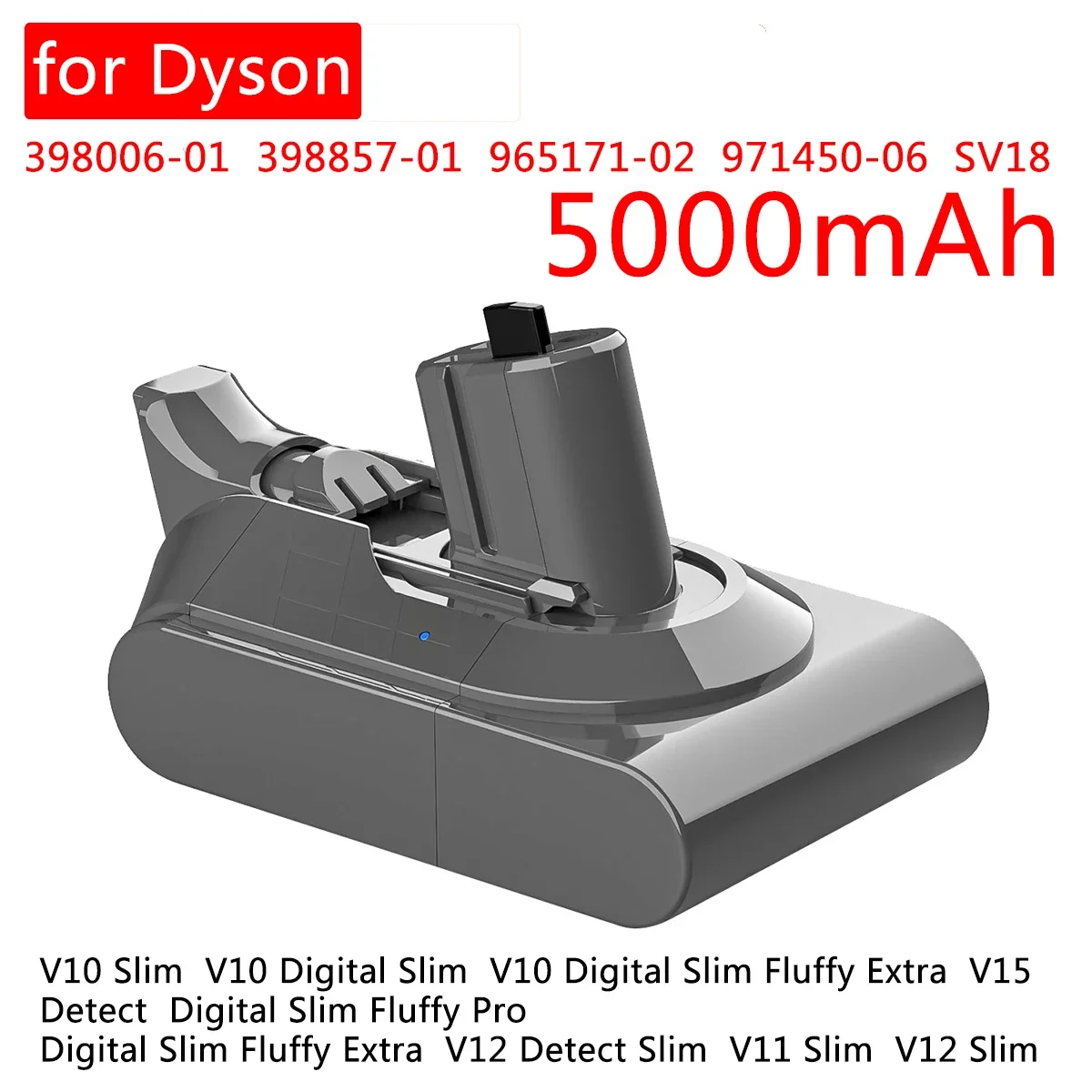 dyson、エクストラ検出、v11、398006-01、398857-01、965171-02、971450-06、sv18-v10用のスリムなデジタルふわふわバッテリー