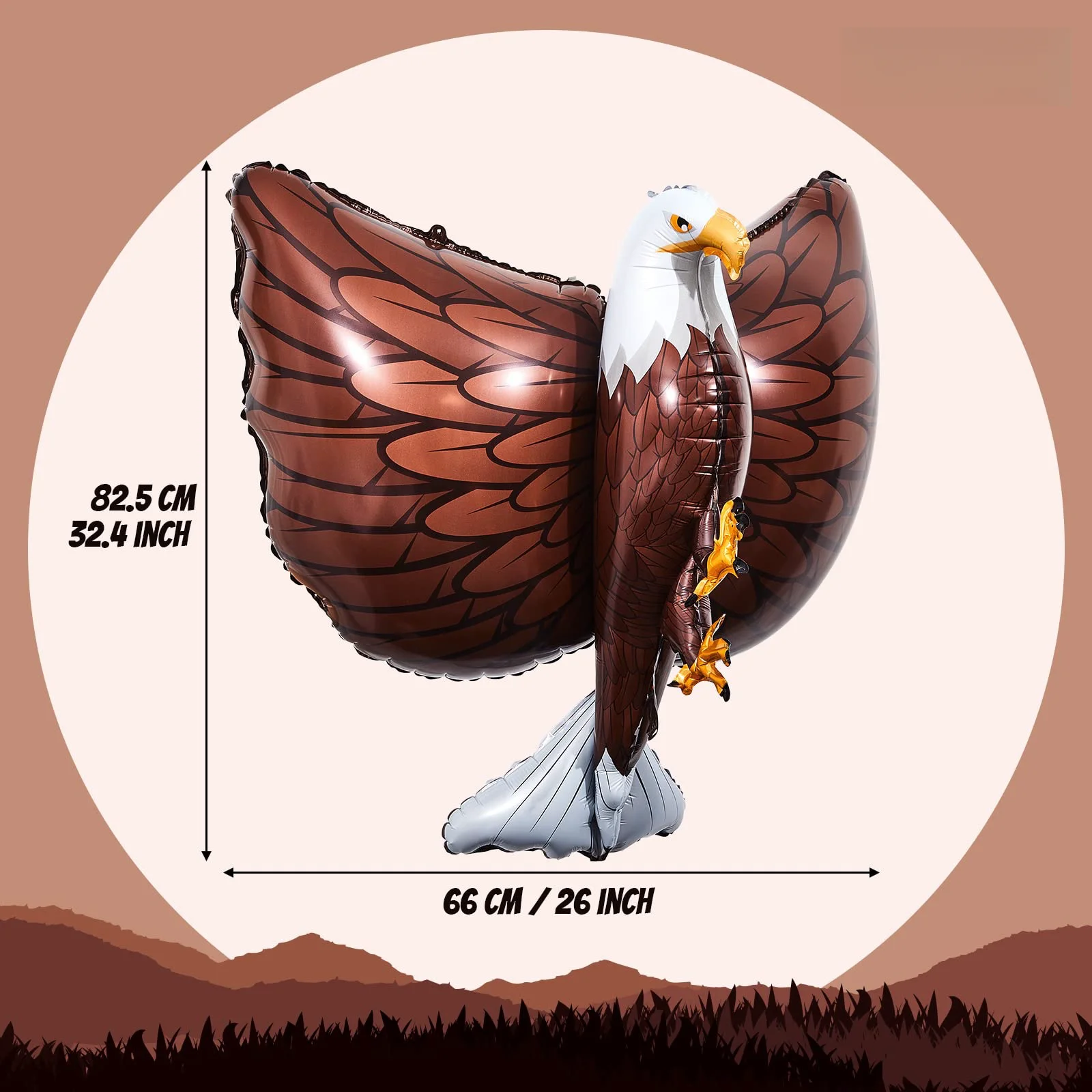 6 Pcs 3D Giant Eagle Foil Balloons 32 x 26 Inch Inflatable Eagle Balloons for Kids Animal Big Bird Party Decorations