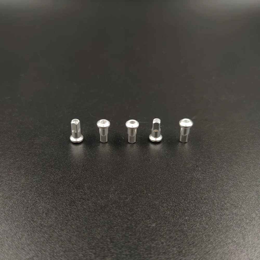 Ultralight Pillar 4R Internal Spoke Nipples 14G Gauge FG 2.3 Thread 10.5mm MTB Road Bike Round Head Brass Aluminum Alloy Silver
