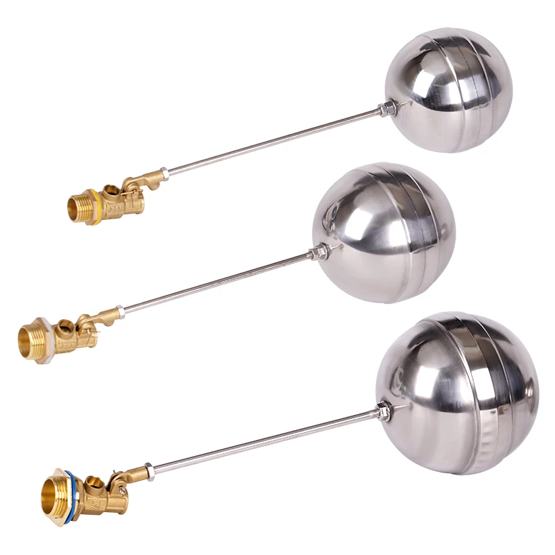 Water Float Ball Valve Brass Copper Valve Water Tank Liquid Level Control Toilet for Industry 1/2" 3/4" 1"